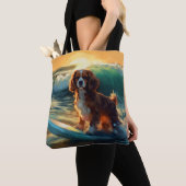 Tote Bag Cavalier King Beach Surf Peinture (De près)