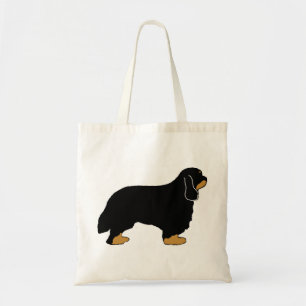 Tote Bag Cavalier King Charles noir et tan silhouette