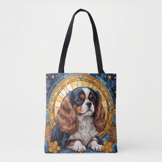 Tote Bag Cavalier King Charles Pastel Golden Stainverre (Devant)