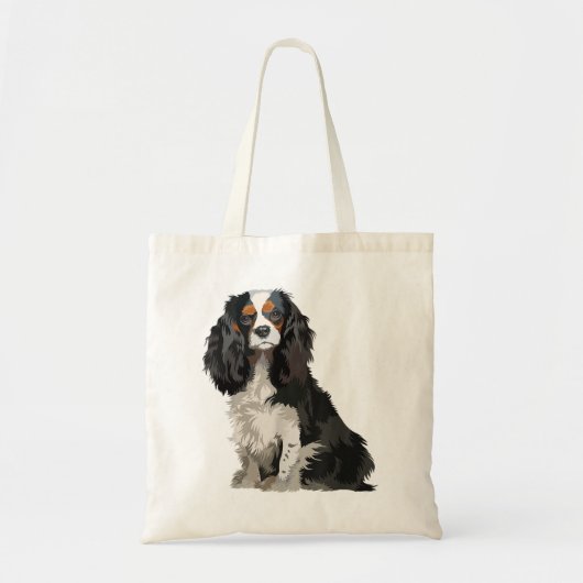 Tote Bag Cavalier King Charles Spaniel Cadeaux chien pop ar (Devant)