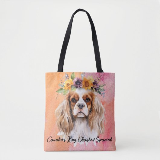 Tote Bag Cavalier King Charles Spaniel Chien (Devant)