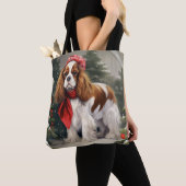 Tote Bag Cavalier King Charles Spaniel Chien de Noël (De près)