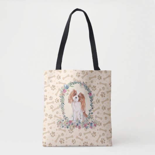 Tote Bag Cavalier King Charles Spaniel Chien Empreinte de p (Devant)
