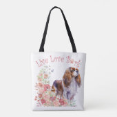 Tote Bag Cavalier King Charles Spaniel Chien Maman Florale (Dos)
