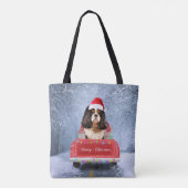 Tote Bag Cavalier King Charles Spaniel Chien neige noël (Dos)