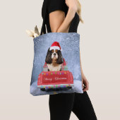 Tote Bag Cavalier King Charles Spaniel Chien neige noël (De près)