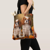 Tote Bag Cavalier King Charles Spaniel Chiot Citrouille d'a (De près)