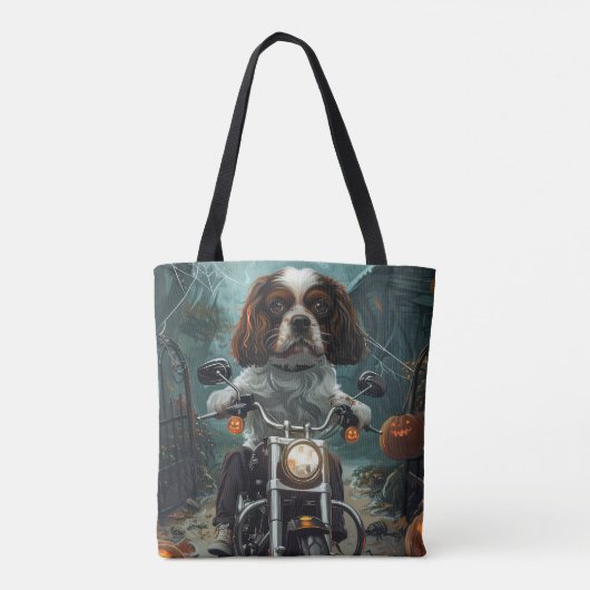Tote Bag Cavalier King Charles Spaniel Halloween effrayant (Dos)