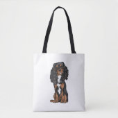 Tote Bag Cavalier King Charles Spaniel - Noir et Tan (Devant)