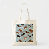 Tote Bag Cavalier King Charles Spaniel Paws and Bones (Devant)