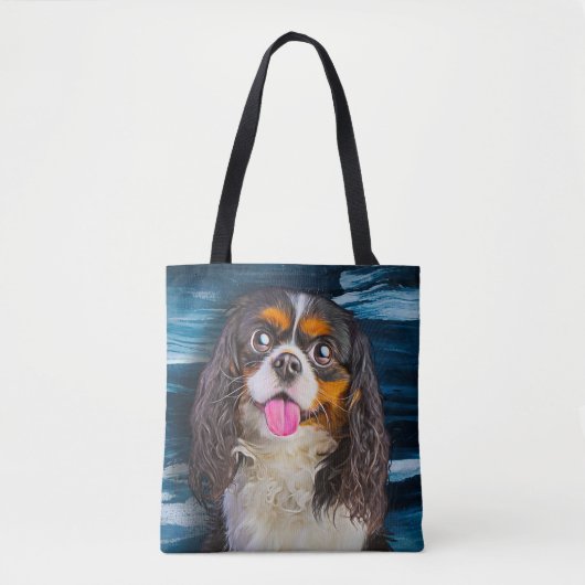 Tote Bag Cavalier King Charles Spaniel Peinture Portrait (Devant)
