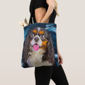 Tote Bag Cavalier King Charles Spaniel Peinture Portrait (De près)