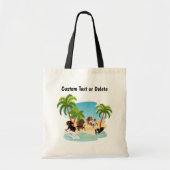 Tote Bag Cavalier King Charles Spaniels at the Beach (Devant)