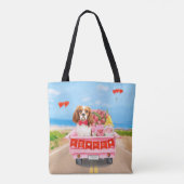 Tote Bag Cavalier King Chien Saint Valentin Coeurs de Camio (Dos)