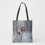 Tote Bag Cavalier Roi Laisser Neige Noël Brossé (Devant)