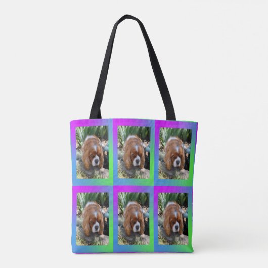 Tote Bag Cavalier Spaniel Sooky Face, (Dos)