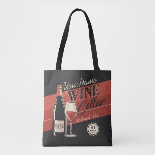 Tote Bag Cave à vin personnalisée Bouteille Salle de dégust (Devant)