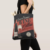 Tote Bag Cave à vin personnalisée Bouteille Salle de dégust (De près)