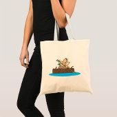 Tote Bag Caveman En Canoë