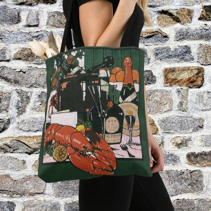 Tote Bag Caviar Langouste Champagne; Fête Élégante Fantaisi