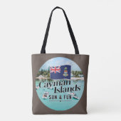 Tote Bag "Cayman Islands Sun & Fun" avec drapeau (Dos)