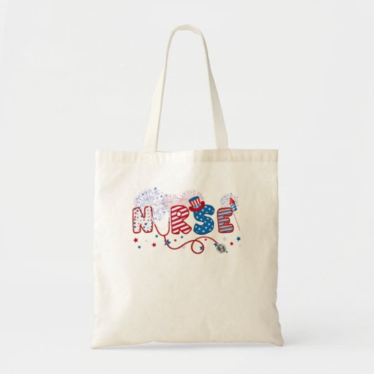 Tote Bag CCRN Critical Care Infirmière inscrite USA Drapeau (Devant)