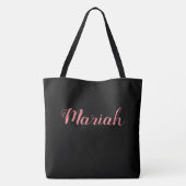 Tote Bag Ccustom M Script Monogramme Blacktote (Dos)