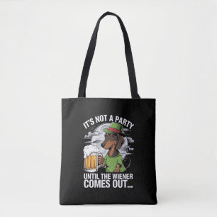 Tote Bag Ce n'est pas une fête jusqu'à Dachshund Irish Beer