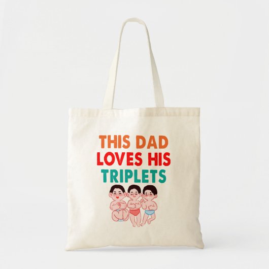 Tote Bag Ce papa aime ses triplés (Devant)