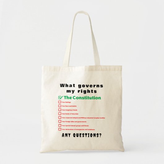 Tote Bag Ce qui gouverne mes droits - La Constitution (Devant)