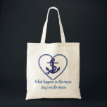 Tote Bag Ce qui se passe sur la croisière Funny Ancre nauti<br><div class="desc">Ce design a été créé par art numérique et peut être personnalisé dans la zone fournie par le changement de la photo et/ou du texte. Vous pouvez également le customiser en choisissant l'option cliquer pour customiser une autre option et supprimer ou modifier la couleur de l'arrière - plan, ajouter du...</div>