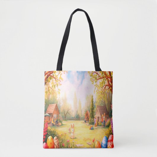 Tote Bag Celebrating Easter Joy on the Front and Back of a (Devant)