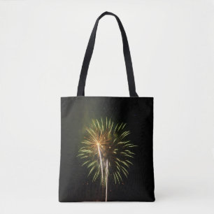 Tote Bag Célébration de vacances de feux d'artifice verts e