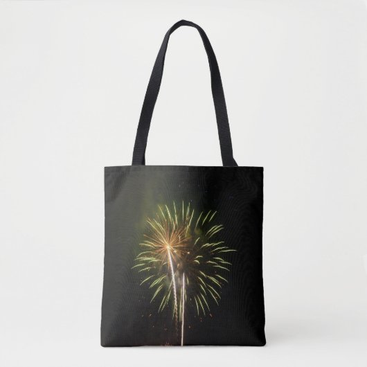 Tote Bag Célébration de vacances de feux d'artifice verts e (Devant)