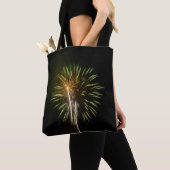 Tote Bag Célébration de vacances de feux d'artifice verts e (De près)