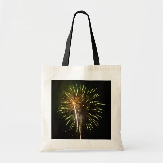 Tote Bag Célébration de vacances de feux d'artifice verts e (Devant)