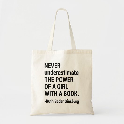 Tote Bag Célèbre cadeau RBG, Ruth Bader Ginsburg Citation (Devant)