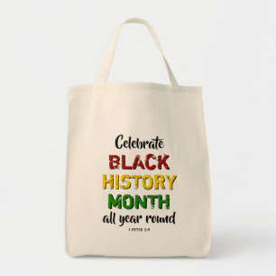 Tote Bag CÉLÉBRER BHM NOIR HISTOIRE MOIS Bible chrétienne