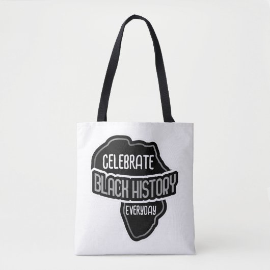 Tote Bag Célébrez l'histoire NOIRE au quotidien en blanc (Devant)