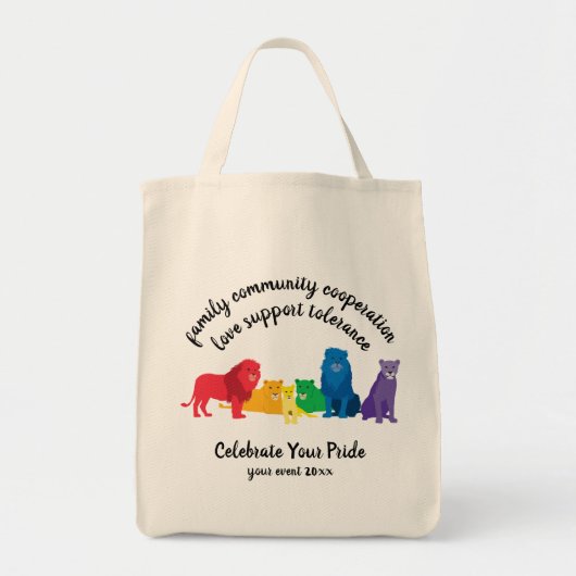 Tote Bag Célébrez votre fierté Rainbow Lion Pride (Devant)