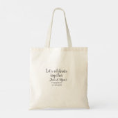 Tote Bag Célébrons ensemble la fête de fiançailles nom date (Dos)