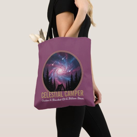 Tote Bag Celestial Camper Galaxy Night Scene (De près)