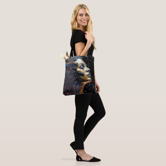 Tote Bag "Celestial Cognition" – A Surreal Portrait (Sur le modèle)