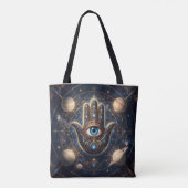 Tote Bag Celestial Hamsa Hand & Evil Eye Cosmic Protection  (Dos)
