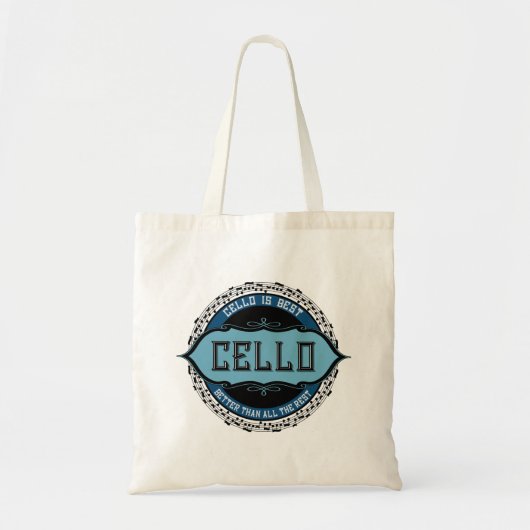 Tote Bag Cello Best Music Note Circle (Devant)