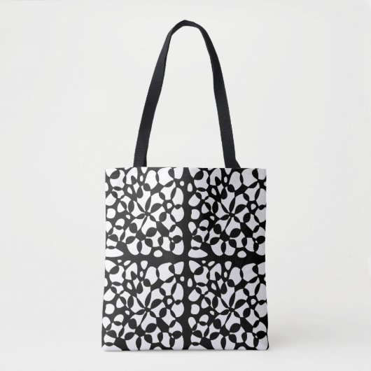 Tote Bag Cells Abstraction Black White (Devant)