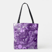 Tote Bag Cellules ou rayures d'art fluides en marbre violet (Dos)
