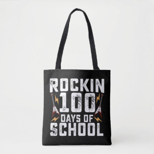 Tote Bag Cent jours d'école Rock Guitare Vintage