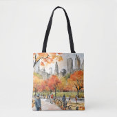 Tote Bag Central Park, aquarelles, générées par l'IA, (Devant)