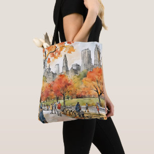 Tote Bag Central Park, aquarelles, générées par l'IA,